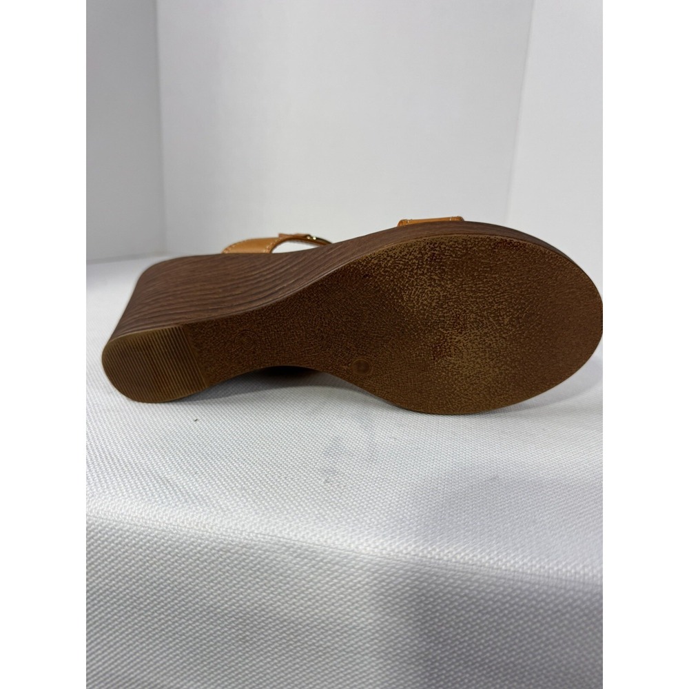 Handmade Italian Brown Wedge Sandals Women's Size 8 - Picture 6 of 16